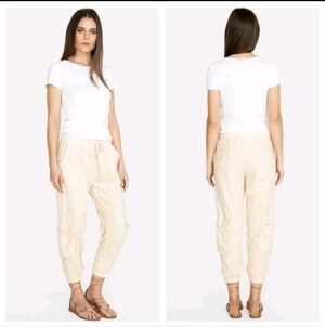 The Johnny Was Cream Ramble Pull-On Pants Size Small